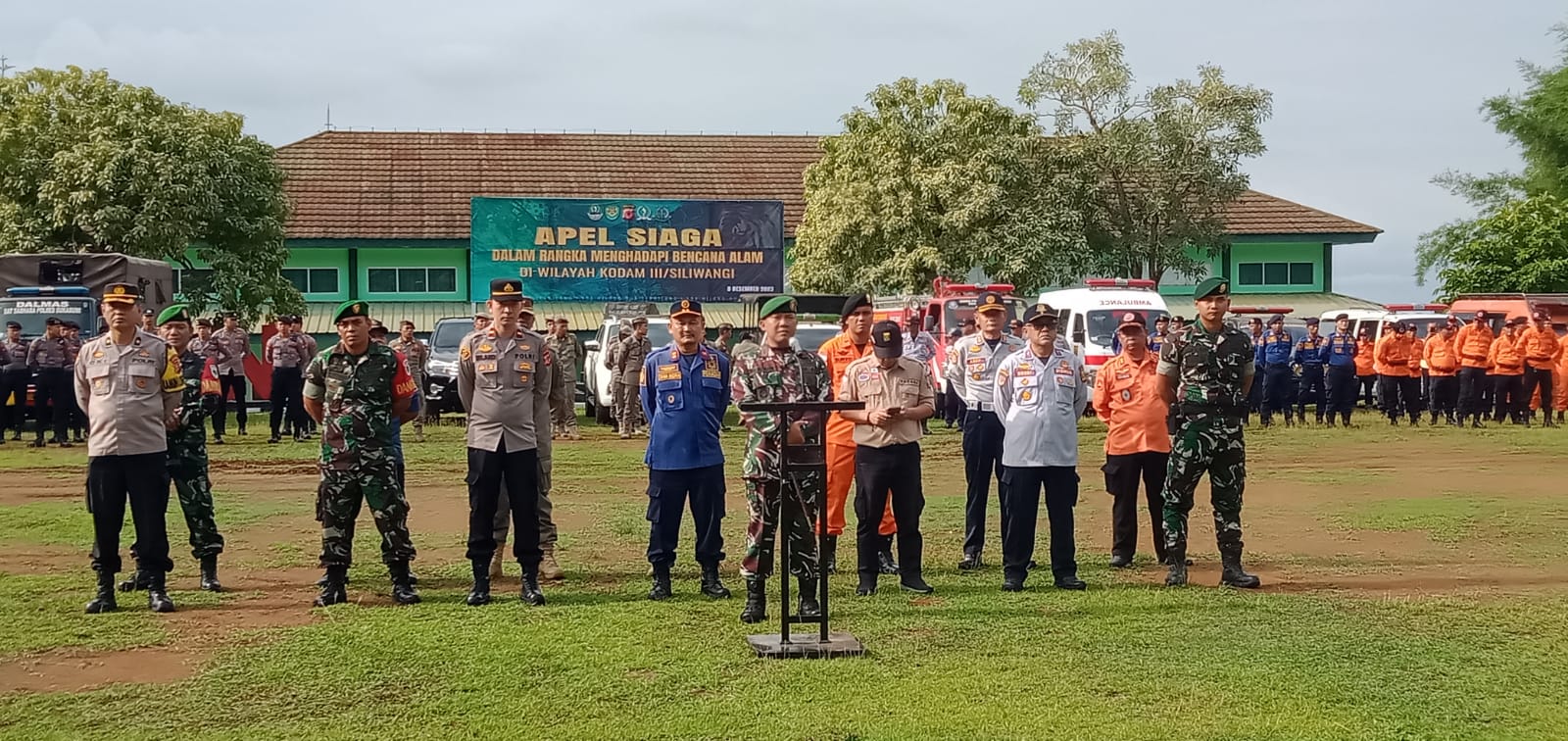 Apel Siaga Bencana di Lapangan Sudirman, Makodim 0622, Kampung Cikeong, Palabuhanratu, Sukabumi.